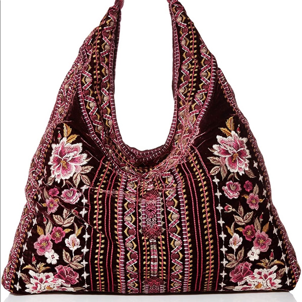 Johnny Was Valmere Velvet Hobo Bag